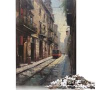 Puzzle de 500 pièces « Rue colorée de Barcelone » pour Adultes et Enfants, Jeu de Puzzle de 500 pièces, (52 x 38 cm).
