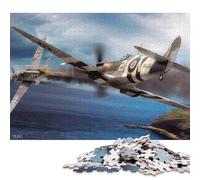 Puzzle de 500 pièces Spitfire Contre Bf109 pour Adultes, Puzzles en Bois, Casse-tête pour Enfants, 500 pièces (52 x 38 cm)