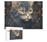 Puzzle de 520 pièces pour adultes - Dessin cool d'un chat - Grand puzzle de décompression - Loisirs - Divertissement - Puzzle en bois - Relaxation - Jouets sensoriels - Décoration de chambre pour