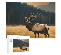 Puzzle de 520 pièces pour adultes - Élan cool dans la prairie - Grand puzzle pour décompression - Loisirs - Divertissement - Puzzle en bois - Relaxation - Jouets sensoriels - Décoration de chambre