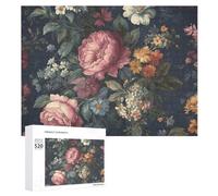 Puzzle de 520 pièces pour adultes - Fleurs traditionnelles cool - Grand puzzle de décompression - Loisirs - Divertissement - Puzzle en bois - Relaxation - Jouets sensoriels - Décoration de chambre