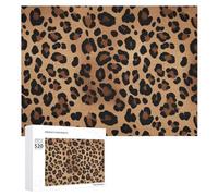 Puzzle de 520 pièces pour adultes - Imprimé léopard - Grand puzzle de décompression - Loisirs - Divertissement - Puzzle en bois - Relaxation - Jouets sensoriels - Décoration de chambre pour homme et