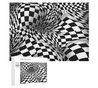 Puzzle de 520 pièces pour adultes - Lignes blanches et noires - Grand puzzle de décompression - Loisirs - Divertissement - Puzzle en bois - Relaxation - Jouets sensoriels - Décoration de chambre pour