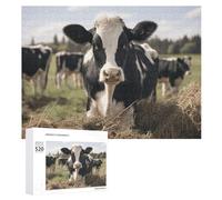 Puzzle de 520 pièces pour adultes - Vaches mignonnes - Jeu de décompression - Loisirs - Divertissement - Puzzle en bois - Relaxation - Jouets sensoriels - Décoration de chambre pour homme et femme
