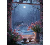 Puzzle de 60 pièces pour Adultes, Puzzle coloré de Qualité Supérieure, Puzzles Adulte pour Détente & Défi, Bricolage Jeu D'activités Familiales, Thème:Neige Nocturne d’Hiver