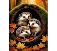 Puzzle de 60 pièces pour Adultes, Puzzle coloré de Qualité Supérieure, Puzzles Adulte pour Détente & Défi, Bricolage Jeu D'activités Familiales, Thème:Hérisson Feuille d’érable