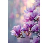 Puzzle de 60 pièces pour Adultes, Puzzle coloré de Qualité Supérieure, Puzzles Adulte pour Détente & Défi, Bricolage Jeu D'activités Familiales, Thème:Fleurs de Magnolia Pourpre