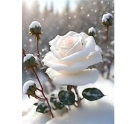 Puzzle de 60 pièces pour Adultes, Puzzle coloré de Qualité Supérieure, Puzzles Adulte pour Détente & Défi, Bricolage Jeu D'activités Familiales, Thème:Rose de Neige d’Hiver