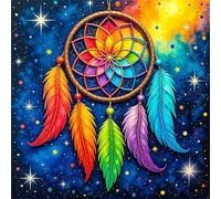 Puzzle de 70 pièces pour Adultes,Attrape-rêves coloré DIY Puzzles Divertissement Créatif,Puzzle Classiques,Cadeaux pour Art Mural(16 x 16 cm)