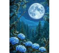 Puzzle de 70 Pièces pour Adultes, Puzzle Adulte 70 Pieces Coloré, Puzzles Difficile Impossible Activité Familiale Parfaite(Hortensia Arbre de Lune)