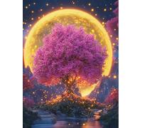 Puzzle de 70 Pièces pour Adultes, Puzzle Adulte 70 Pieces Coloré, Puzzles Difficile Impossible Activité Familiale Parfaite(Arbre de Lune)