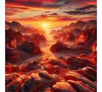 Puzzle de 80 pièces pour Adultes,Coucher de Soleil sur Le Canyon Rouge DIY Puzzles Divertissement Créatif,Puzzle Classiques,Cadeaux pour Art Mural(28 x 28 cm)