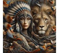 Puzzle de 80 pièces pour Adultes,Femme rétro avec des Animaux DIY Puzzles Divertissement Créatif,Puzzle Classiques,Cadeaux pour Art Mural(28 x 28 cm)