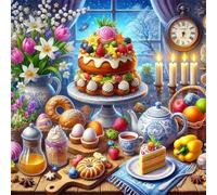 Puzzle de 80 pièces pour Adultes,Gâteau aux Fruits DIY Puzzles Divertissement Créatif,Puzzle Classiques,Cadeaux pour Art Mural(28 x 28 cm)
