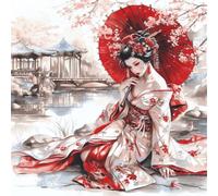 Puzzle de 80 pièces pour Adultes,Geisha Japonaise DIY Puzzles Divertissement Créatif,Puzzle Classiques,Cadeaux pour Art Mural(28 x 28 cm)