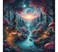 Puzzle de 80 pièces pour Adultes,Lac des Bois du Paysage DIY Puzzles Divertissement Créatif,Puzzle Classiques,Cadeaux pour Art Mural(28 x 28 cm)