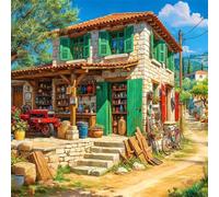 Puzzle de 80 pièces pour Adultes,Magasin du Village DIY Puzzles Divertissement Créatif,Puzzle Classiques,Cadeaux pour Art Mural(28 x 28 cm)