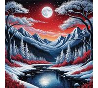 Puzzle de 80 pièces pour Adultes,Paysage de Moon River DIY Puzzles Divertissement Créatif,Puzzle Classiques,Cadeaux pour Art Mural(28 x 28 cm)