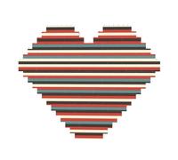 Puzzle de 82 pièces en forme de cœur en forme de brique d'art 3D pour décoration de bureau, imprimé rayé tendance