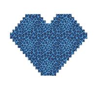 Puzzle de 82 pièces en forme de cœur en forme de brique de construction - Bloc d'art 3D - Décoration de bureau - Imprimé léopard