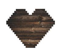 Puzzle de 82 pièces en forme de cœur en forme de brique de construction - Bloc d'art 3D - Décoration de bureau - Marron - Impression en bois