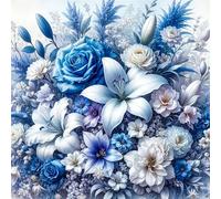 Puzzle de 90 pièces pour Adultes,Bouquet de lys et de Roses DIY Puzzles Divertissement Créatif,Puzzle Classiques,Cadeaux pour Art Mural(30 x 30 cm)