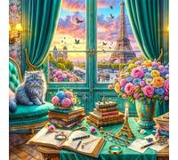 Puzzle de 90 pièces pour Adultes,Chat Bouquet de la Maison DIY Puzzles Divertissement Créatif,Puzzle Classiques,Cadeaux pour Art Mural(30 x 30 cm)