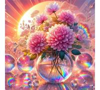 Puzzle de 90 Pièces pour Adultes Chrysanthèmes Roses, Divertissement Créatif, Fun, Puzzle Adulte 90 pièces, DIY Puzzles Stimulant Parfait pour Les soirées de Jeu, Taille Finie:30x30cm