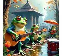 Puzzle de 90 Pièces pour Adultes, Guitar Frog Concert Puzzle pour Adultes 90 pièces, Puzzles de Qualité Supérieure Coloré, Le Cadeau Parfait pour La Famille Et Les Amis