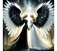 Puzzle de Anges Noirs et Blancs pour Adultes,35 pièces,12x12 cm Puzzle de Bricolage Artistique pour Décoration de la Maison, Jeu éducatif Challenge Toy Puzzles pour Adultes