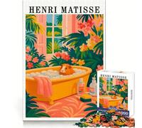 Puzzle de Bain Style Henri Matisse en Forme de Cochon d'Inde pour Adultes, 1000 pièces, Jeu de logique, Motif créatif et Amusant à Assembler, Cadeau Unique (38x26cm)