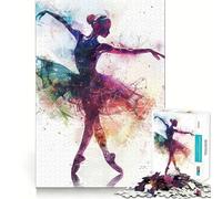 Puzzle de Ballerine Aquarelle pour Adultes,1000 pièces,Jeu de mémoire,Assemblage sécurisé et Solide,Jeu de Construction de Liens significatifs (38x52cm)