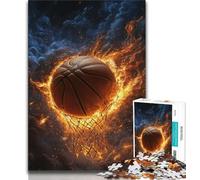 Puzzle de Basket-Ball Jigsaw Flame pour Adolescents avec pièces de Formes aléatoires entièrement emboîtables pour Les Enfants de 14 Ans et Plus (50x75cm)