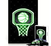 Puzzle de Basketball néon de 1000 pièces pour Adolescents Un Cadeau Festif aux Bords Nets Idéal pour se motiver Pendant l'entraînement (38x26cm)