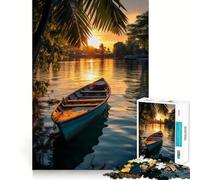 Puzzle de Bateau de pêche thaïlandais pour Adultes, 1000 pièces, Jeu de réflexion Stimulant, Objet de Collection à découper avec précision 50x75cm
