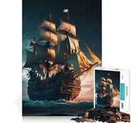 Puzzle de Bateau Pirate 1000 pièces pour Adultes, Jouet Intelligent, Passe-Temps à la Maison, Bords Lisses, Objet de Collection (50x75cm)