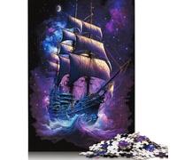 Puzzle de Bateau Pirate Galactique pour Adultes, Puzzle de 1000 pièces en Bois, Jeu Stimulant pour Toute la Famille, 1000 pièces (75 x 50 cm)