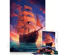 Puzzle de Bateau Pirate mystérieux pour Adultes, 1000 pièces, Jeu de Concentration et de détente, Bordure serrée, Cadeau du Père Noël (38x52cm)
