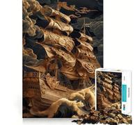 Puzzle de Bateau Pirate Perdu en mer pour Adolescents, 1000 pièces, renforce la mémoire, Passe-Temps Calme, Cadeau de qualité (38x52cm)