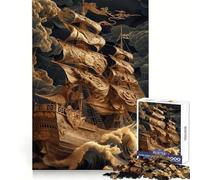Puzzle de Bateau Pirate Perdu en mer pour Adolescents, 1000 pièces, renforce la mémoire, Passe-Temps Calme, Cadeau de qualité (38x52cm)