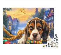 Puzzle de Beagle, 1000 pièces, Beagle Qui se faufile, décor de fête et scène de Maison, pour Adultes et Enfants, Jeu extrêmement Difficile, activité Stimulant pour la Famille, 52x38cm/1000pcs