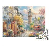 Puzzle de Big Ben 1000 pièces Puzzles de Bus à Deux Étages Jeu Stimulant Niveau de Difficulté Élevé Carton Recyclé 100% pour Cadeaux Décoratifs 70x50cm/1000 pièces
