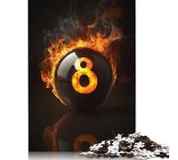 Puzzle de Billard Flamboyant à 8 Boules, Casse-tête en Carton de qualité supérieure pour Enfants et Adultes à partir de 12 Ans, Cadeaux de Noël, 1 000 pièces (26 x 38 cm)