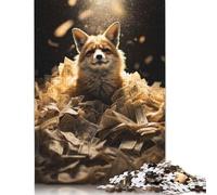 Puzzle de Billets Dollar 1000 Pièces Red Fox Luxe Creative Square pour Adultes et Puzzle en Bois Jeu de 1000 Pièces (75x50cm)