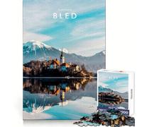 Puzzle de Bled, Slovénie, pour Adultes, 1000 pièces, Exercice Intelligent, détente décontractée, Bords précis, Cadeau de Noël Chaleureux (50x75cm)