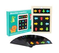 Puzzle de Bloc de Direction, Jeu Éducatif en Bois de Reconnaissance de Directions, Plateau Logique d'Association de Formes Jouet Cognitif pour Maison Anniversaire Maternelle