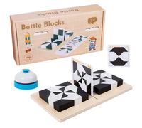 Puzzle De Blocs Cachés en Bois, Jeux Puzzles Blocs, Éducatif Noir Et Blanc Jeu Bloc avec 1 Clochette & 40 Cartes Défi, Interactif Caché Bloc Construction Jeu Logique Casse-tête, pour Enfant Cadeau