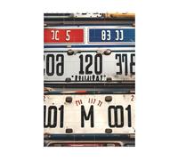 Puzzle de blocs de briques d'art 3D à faire soi-même - Blocs de construction créatifs - Décoration de bureau amusante - Puzzle vieille plaque d'immatriculation - 37 pièces