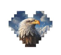Puzzle de blocs de construction Aigle personnalisé pour adultes - Briques de construction 3D - Blocs de cœur - Briques fantaisie pour décoration d'intérieur - Cadeau