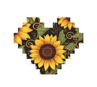 Puzzle de blocs de construction - Beau tournesol personnalisé pour adultes - Briques de construction 3D - Blocs en forme de cœur - Briques fantaisie pour décoration d'intérieur - Cadeau